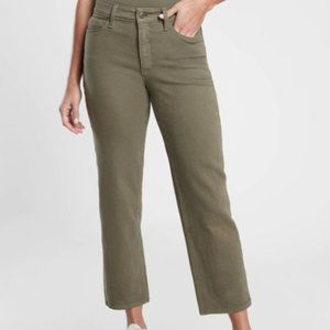 Athleta Flex Straight Crop Jean in Olive Size 4